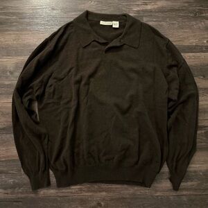 Falls creek wool brown sweater polo shirt